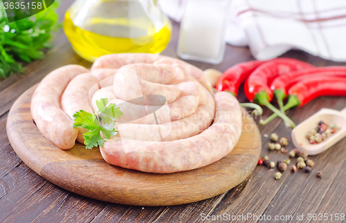 Image of raw sausages