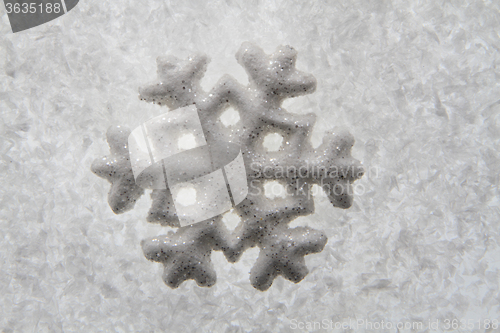 Image of christmas decoration in the snow