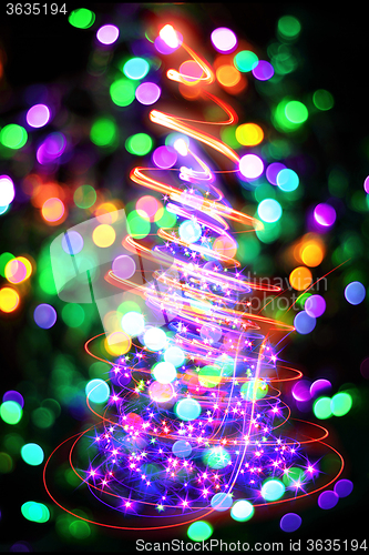 Image of color christmas tree