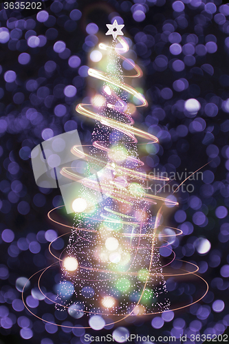 Image of color christmas tree