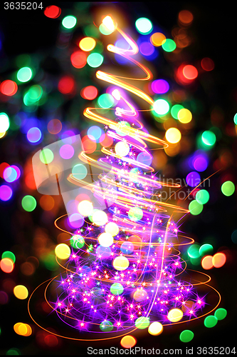 Image of color christmas tree