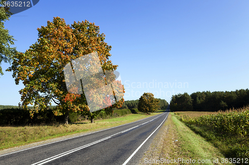 Image of passing an empty asphalt road  