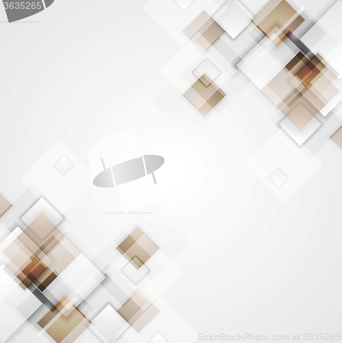 Image of Geometric squares brown tech background