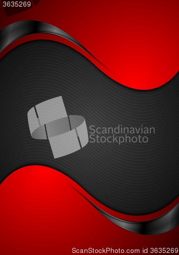 Image of Red black contrast wavy background