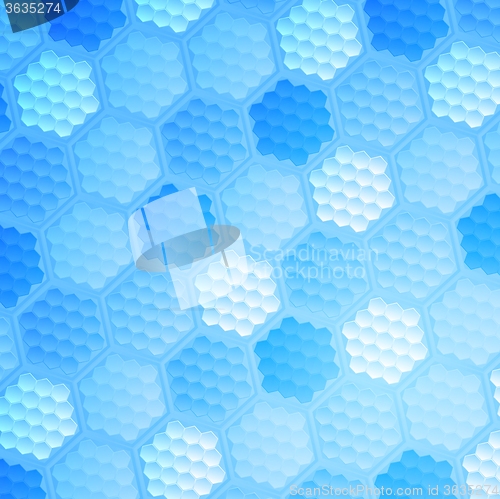 Image of Blue abstract hexagonal texture background