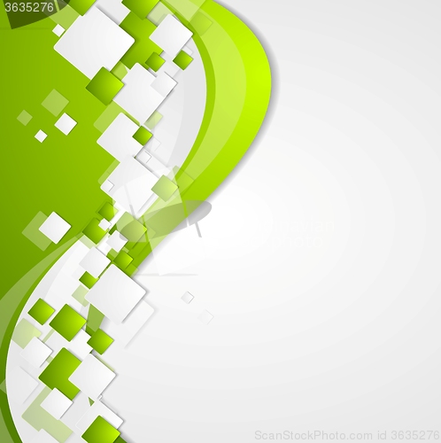 Image of Bright green wavy tech abstract background