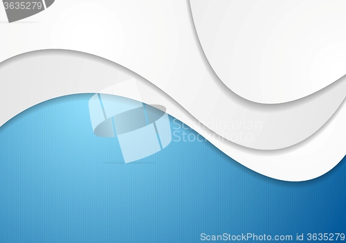 Image of Blue white wavy art background