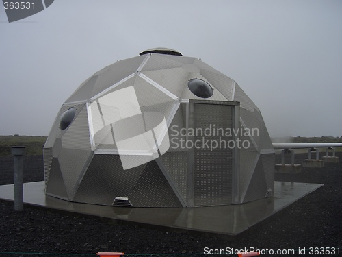 Image of Steam well top at geothermal power plant