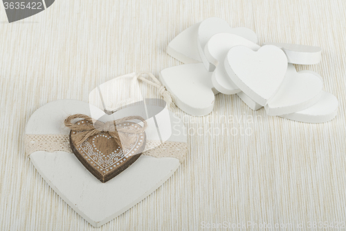 Image of valentine\'s wooden hearts