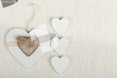 Image of valentine\'s wooden hearts