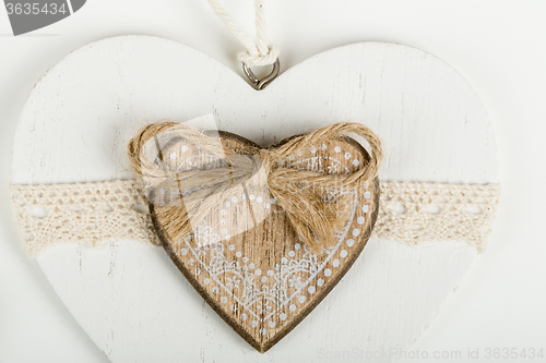 Image of valentine\'s wooden hearts