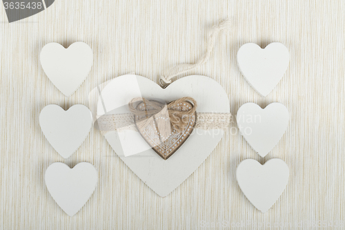 Image of valentine\'s wooden hearts