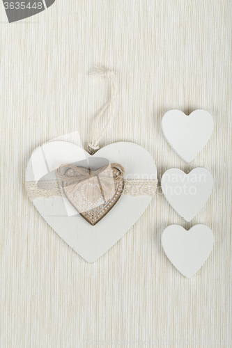 Image of valentine\'s wooden hearts