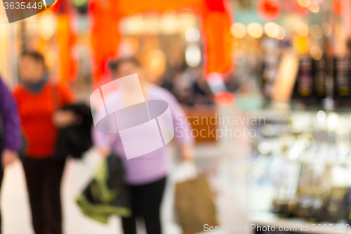 Image of blurred background of shopping center