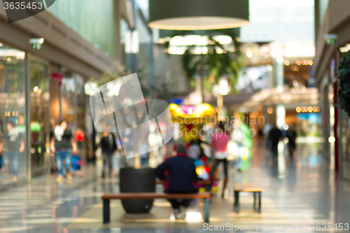 Image of blurred background of shopping center