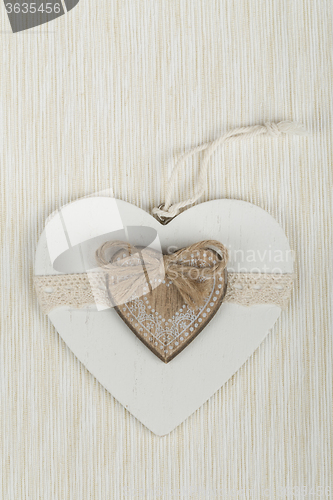 Image of valentine\'s wooden hearts