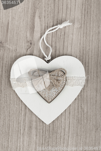 Image of valentine\'s wooden hearts