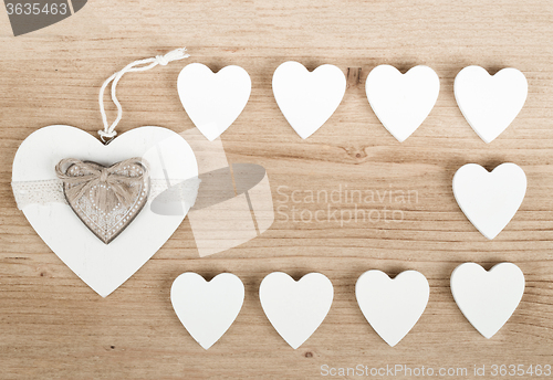 Image of valentine\'s wooden hearts