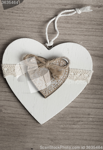 Image of valentine\'s wooden hearts