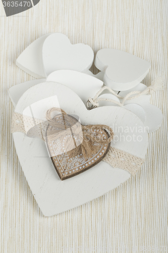 Image of valentine\'s wooden hearts