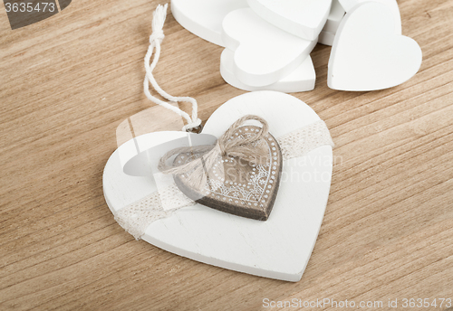 Image of valentine\'s wooden hearts