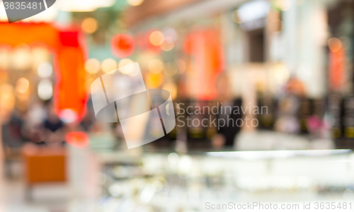 Image of blurred background of shopping center