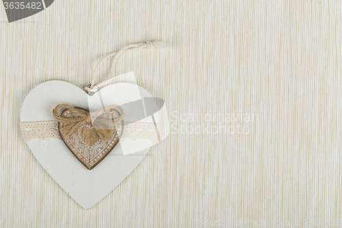 Image of valentine\'s wooden hearts