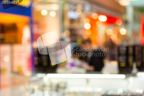 Image of blurred background of shopping center