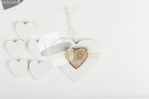 Image of valentine\'s wooden hearts