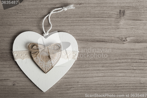 Image of valentine\'s wooden hearts