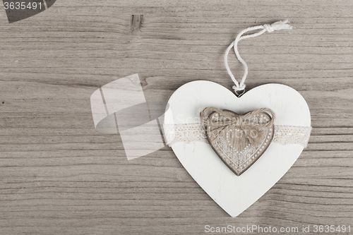 Image of valentine\'s wooden hearts