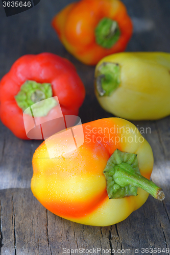 Image of Red and yellow sweet peppers