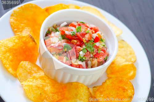 Image of nachos with salsa