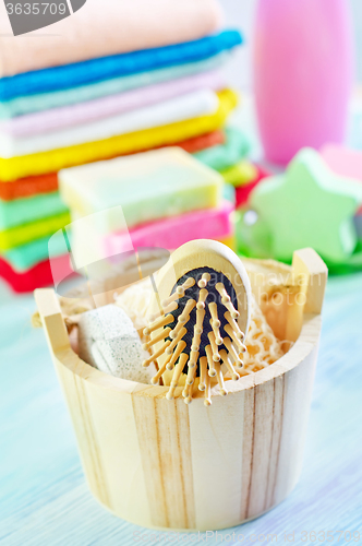 Image of Spa setting with hair brush