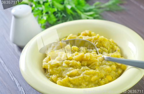 Image of mashed mung beans