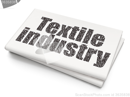 Image of Manufacuring concept: Textile Industry on Blank Newspaper background