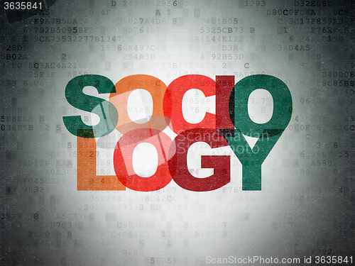 Image of Learning concept: Sociology on Digital Paper background