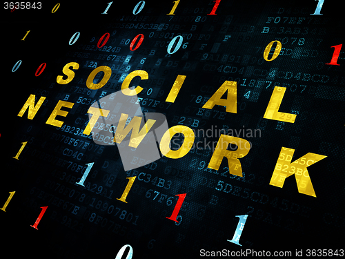 Image of Social media concept: Social Network on Digital background