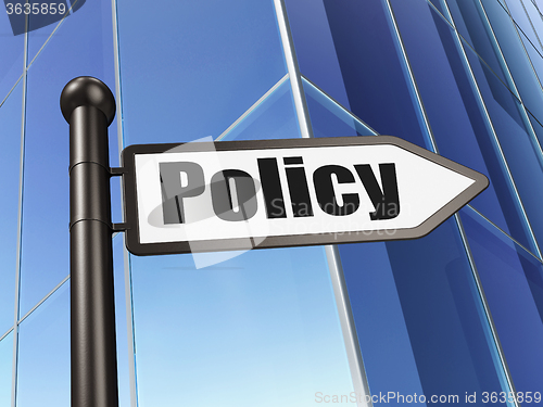 Image of Insurance concept: sign Policy on Building background