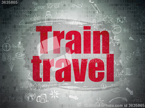 Image of Travel concept: Train Travel on Digital Paper background