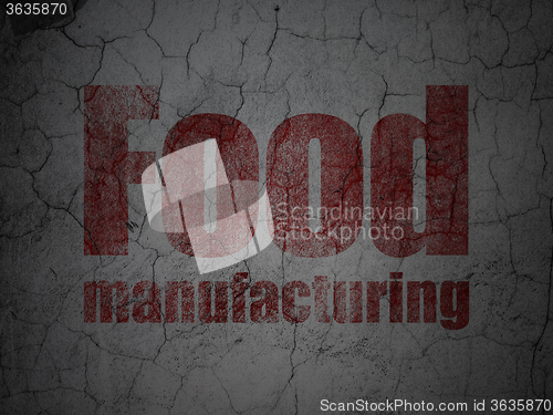 Image of Industry concept: Food Manufacturing on grunge wall background
