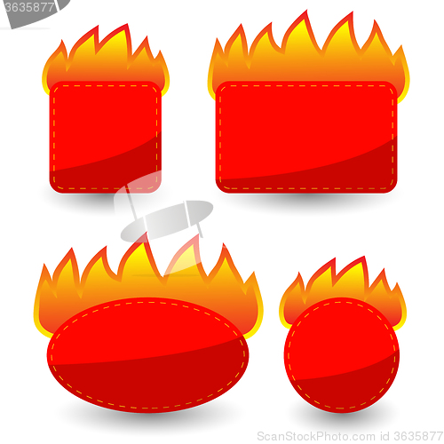 Image of Set of Burning Paper Red Stickers