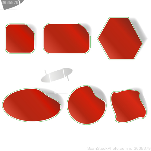 Image of Different Red Stickers Set