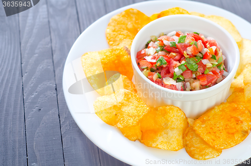 Image of nachos with salsa