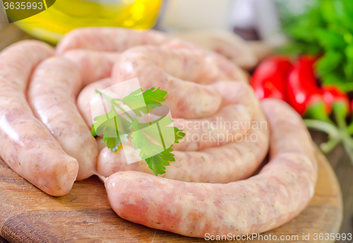 Image of raw sausages