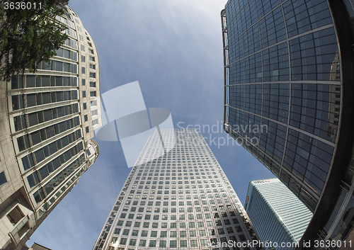 Image of Canary Wharf skyline in London