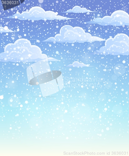 Image of Winter sky theme background 1