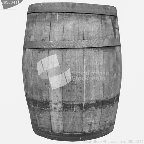 Image of Black and white Wine or beer barrel cask