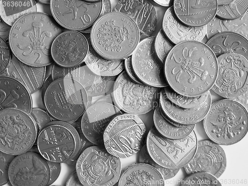 Image of Black and white Pound coins