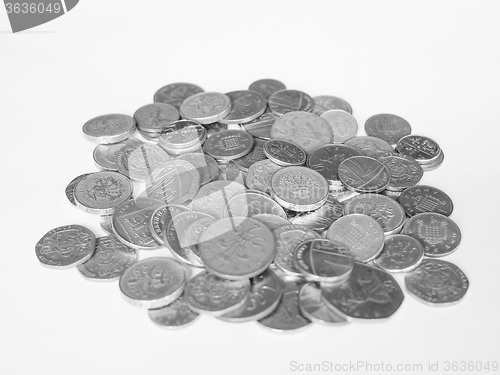 Image of Black and white Pound coins